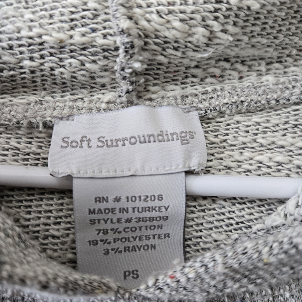 SOFT SURROUNDINGS Lazy Day Lounge Dress Size SP Hooded Soft Gray Marl‎ Pocket - Picture 6 of 15